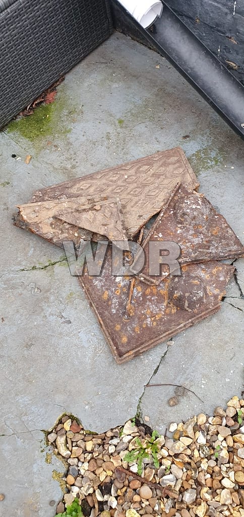 broken manhole cover