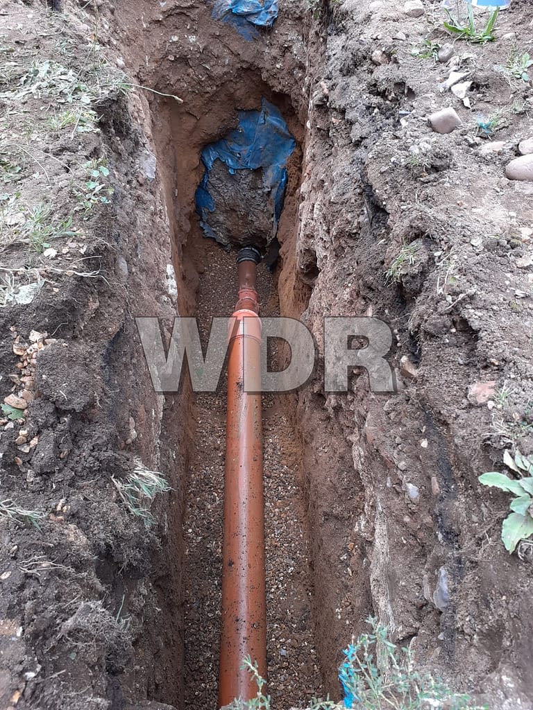 new pipework mains sewer connection
