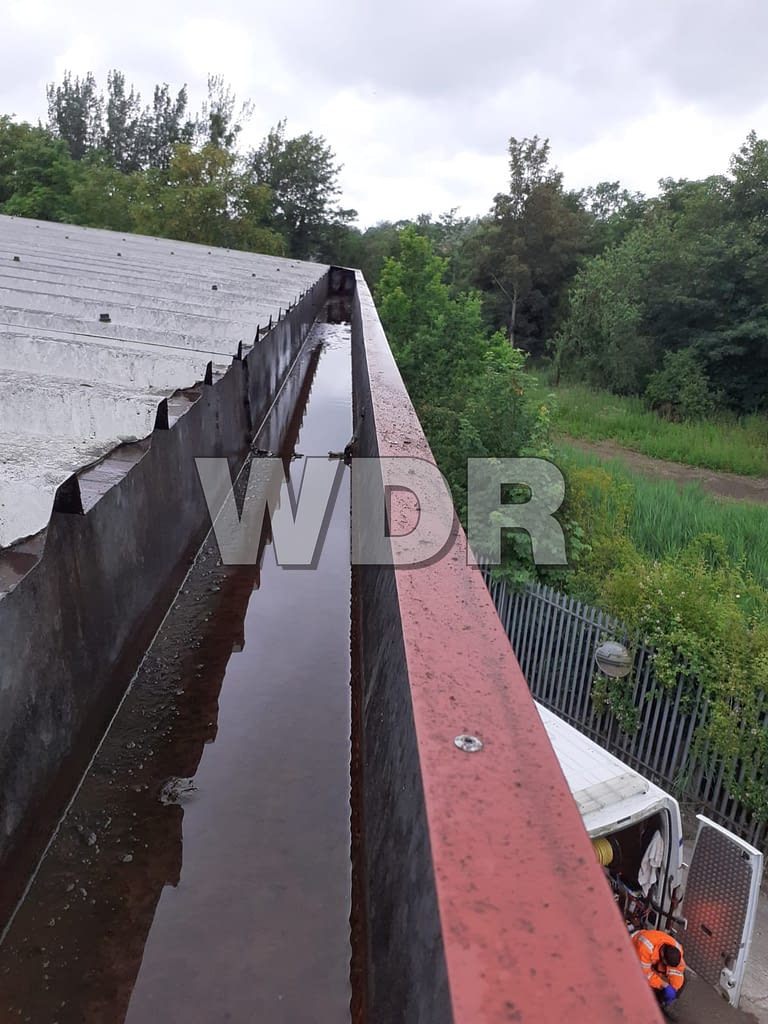 Gutter cleaning at industrial property