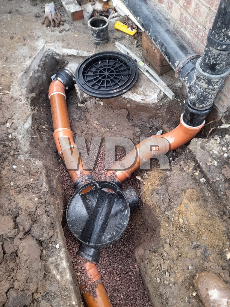 New pipework being laid